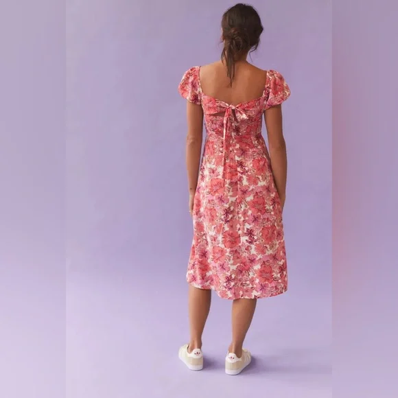 HELLO MOLLY Samba Tonight Midi Dress Pink Floral Size Small 4 US - Picture 11 of 11